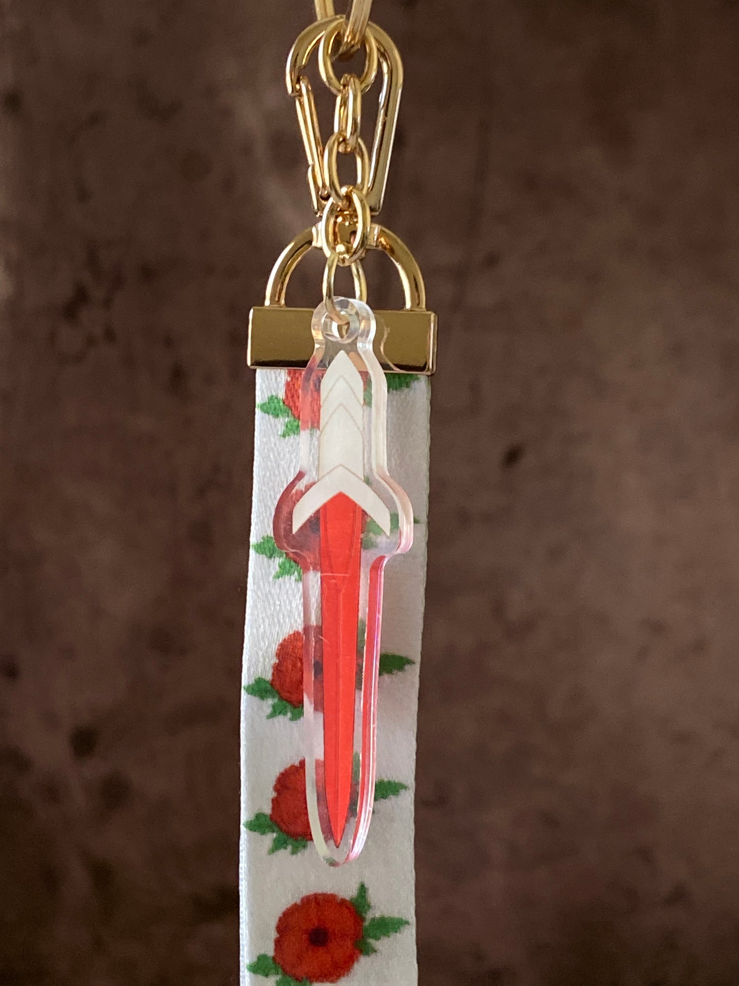 Poppies & Dagger Keychain