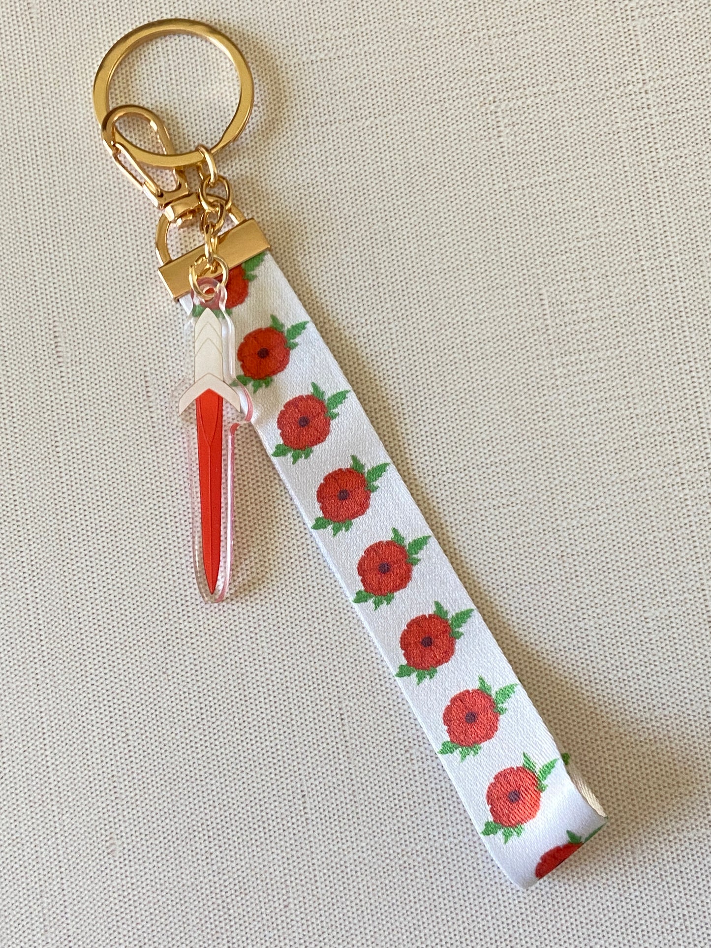 Poppies & Dagger Keychain