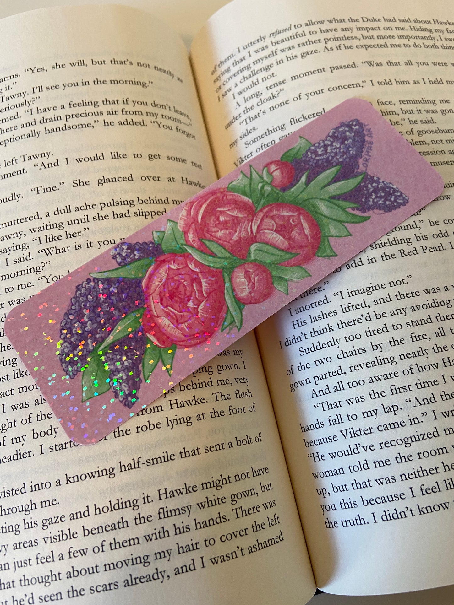 Lilacs & Peonies Bookmark